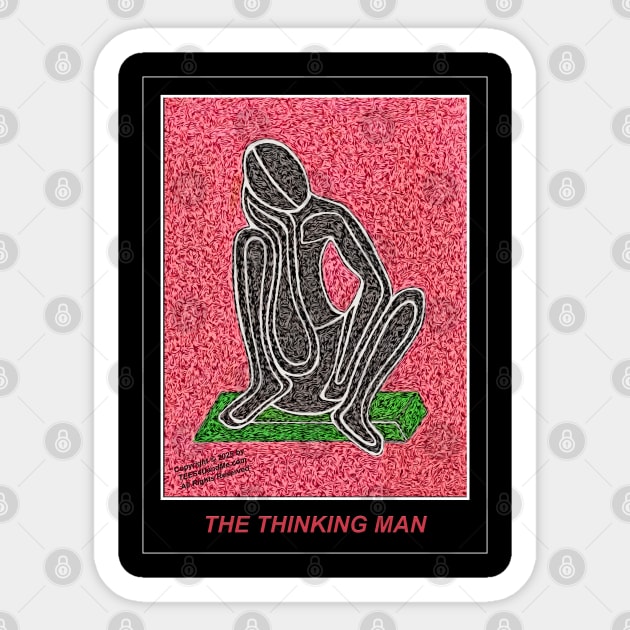 THINKING MAN IN RED Sticker by Erik's Store